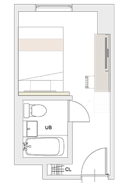 MOONMOON安眠寝具　客房平面图一例